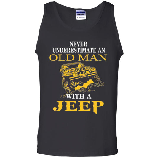 Never Underestimate An Old Man With A Jeep T-shirt Black