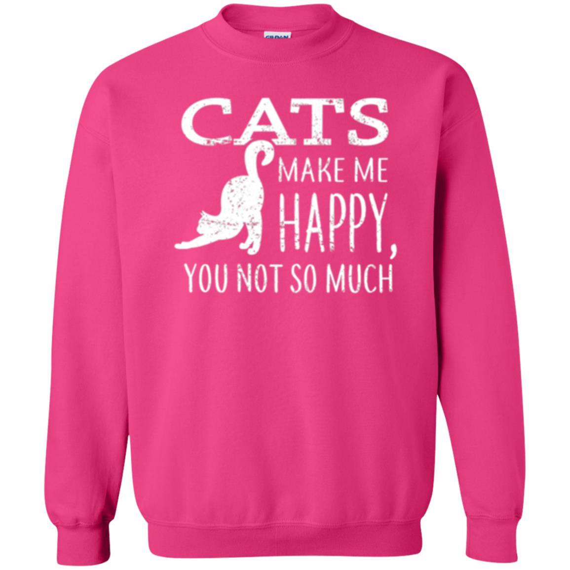 Cat Lover T-shirt Cats Make Me Happy You Not So Much Heliconia