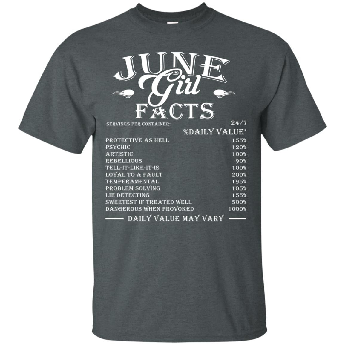 June Girl Facts Facts T-shirt Dark Heather