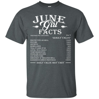 June Girl Facts Facts T-shirt Dark Heather