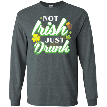 St. Patrick's Day T-shirt Not Irish Just Drunk Dark Heather