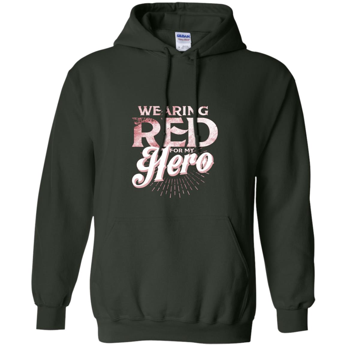 Wearing Red For My Hero Proud Us Army Shirt Forest Green