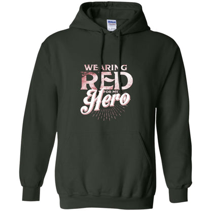 Wearing Red For My Hero Proud Us Army Shirt Forest Green
