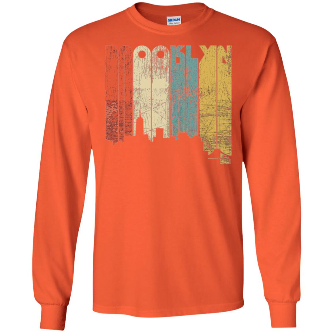 Brooklyn City New York State Vintage T-shirt Orange