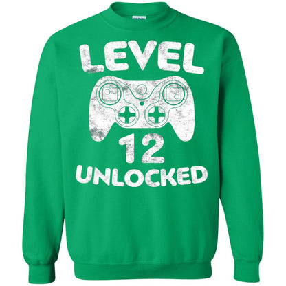 Level 12 Unlocked 12th Video Gamer Birthday Shirt Irish Green