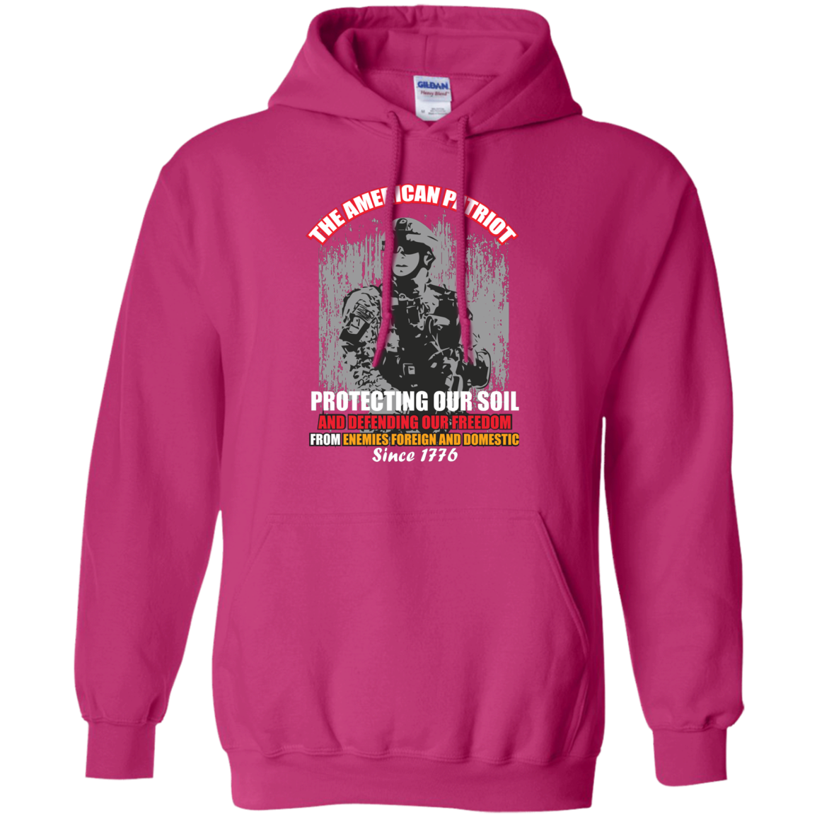 Military T-Shirt The American Patriot Protecting Our Soil And Defending Our Freedom From Enemies Foreign And Domestic Since 1776 Heliconia