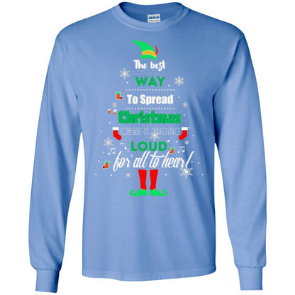 Elf Christmas T-shirt The Best Way To Spread Christmas Cheer Carolina Blue