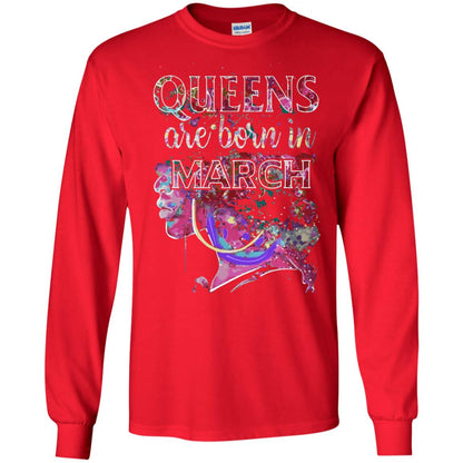 Birthday T-shirt Queens Are Born In March Red