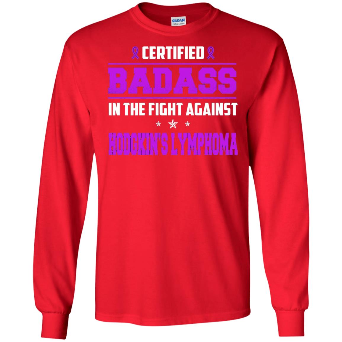 Certified Badass Against T-shirt Hodgkin_s Lymphoma Red
