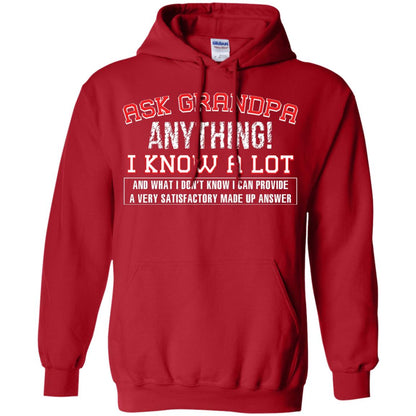 Ask Grandpa Anything I Know A Lot Funny Saying Gift Shirt For Papa Red