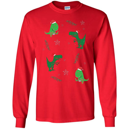 Funny Christmas T-shirt Merry Christmas Dinosaur Red