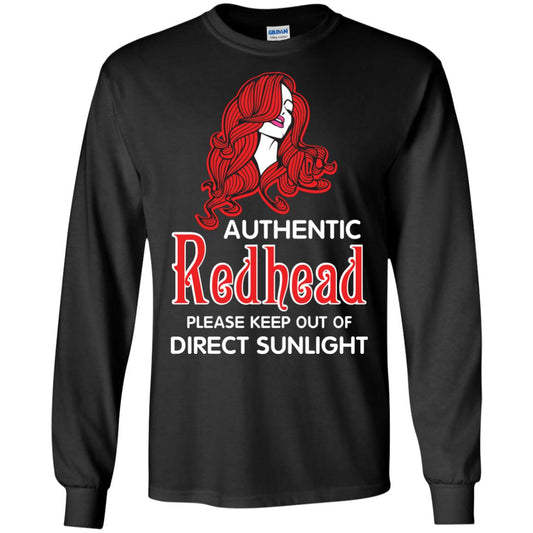 Authentic Redhead Please Keep Out Of Direct Sunlight Cool Redhead Gift Shirt For Girls Black