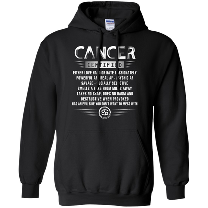 Cancer Certified Either Love Hard Or Hate Passionately Powerful Af T-shirt