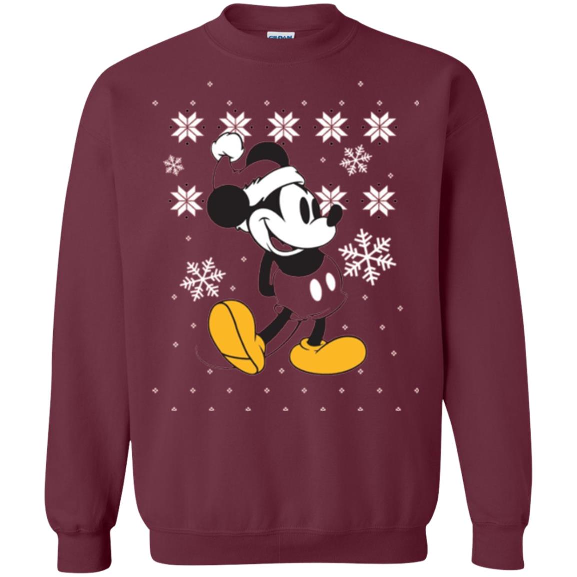 Christmas T-shirt Disney Mickey Mouse Maroon