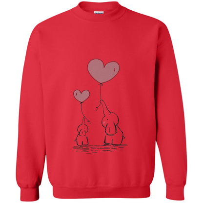 Elephants Mom Heart Balloons Family Shirt Red