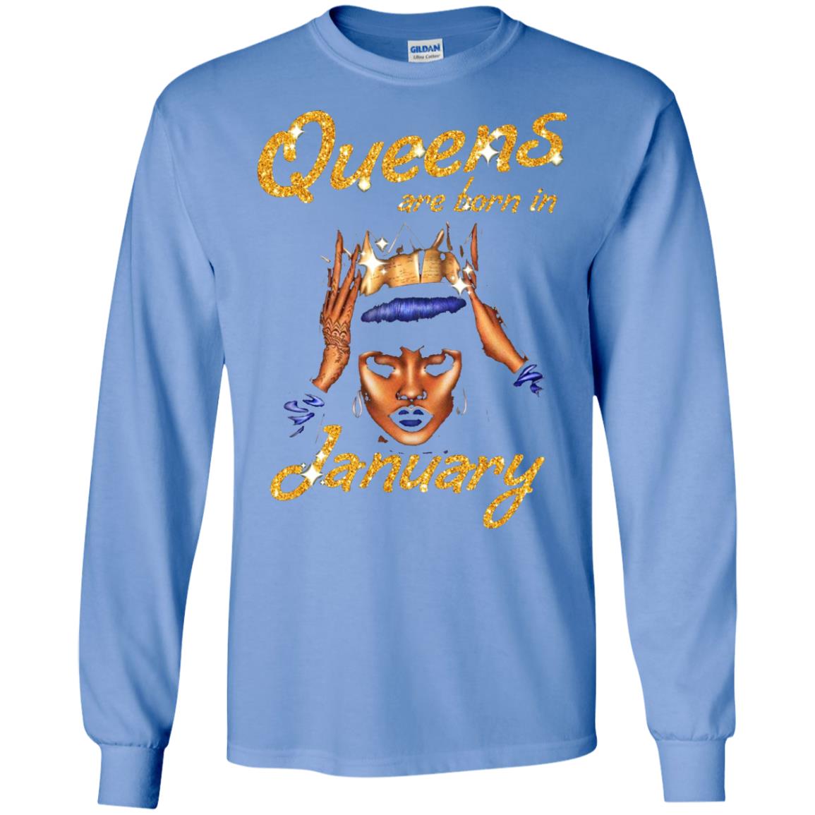 Birthday T-shirt Queens Are Born In January Carolina Blue