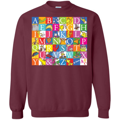 Dr. Seuss A To Z Gift Shirt For Funny Man Maroon