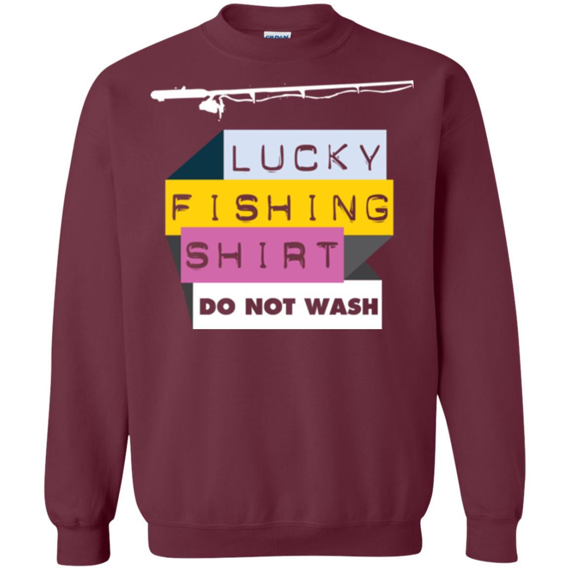 Fisherman T-shirt Lucky Fishing Shirt Do Not Wash Maroon
