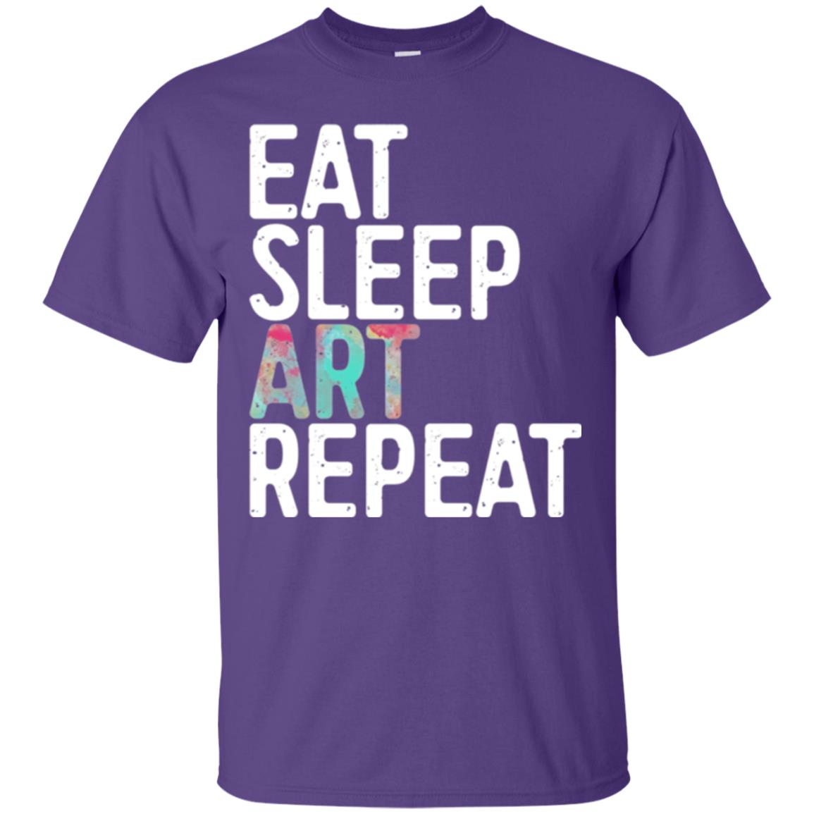 Art Lover T-shirt Eat Sleep Art Repeat Purple