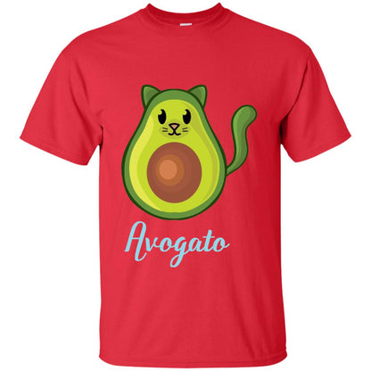 Avogato Avocado Cat Funny Avocato T-shirt Red