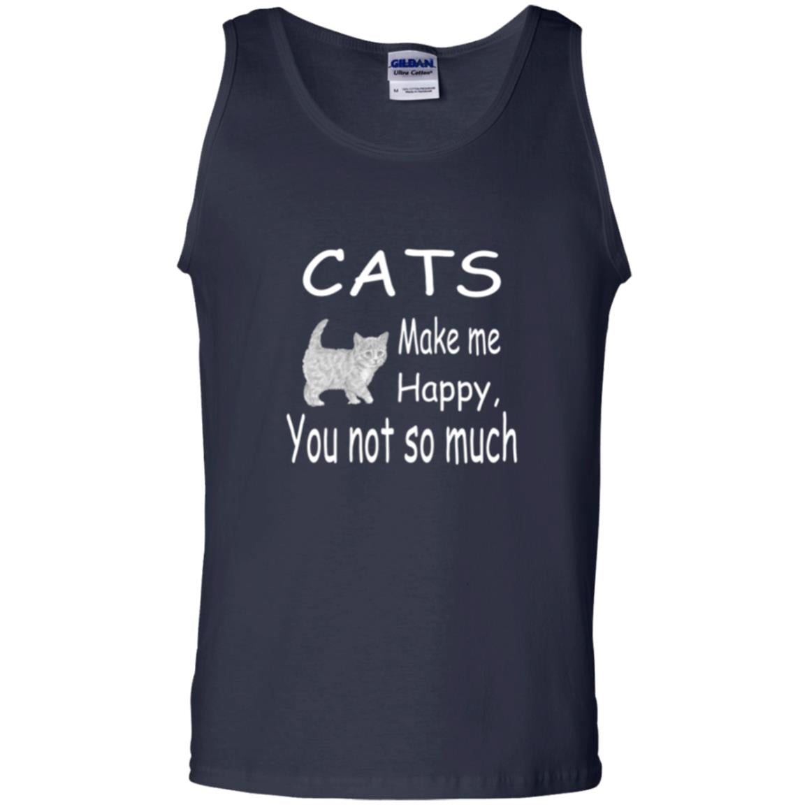 Cat Lover T-shirt Cats Make Me Happy You Not So Much Navy