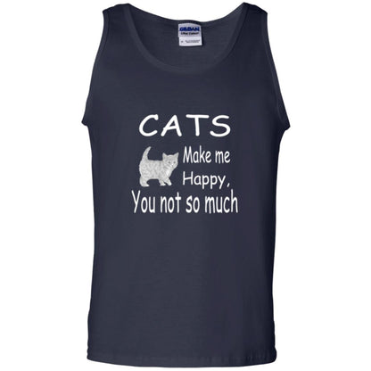 Cat Lover T-shirt Cats Make Me Happy You Not So Much Navy