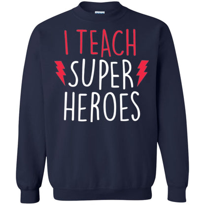 Cute Teacher T-shirt I Teach Super Heroes Navy