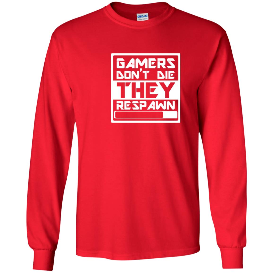 Video Gamer Shirt Don_t Die They Respawn Red