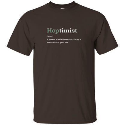 Beer Lover T-shirt Hoptimist Definition Dark Chocolate