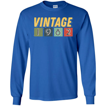 Vintage 1982 36th Birthday Gift Shirt For Mens Or Womens Royal