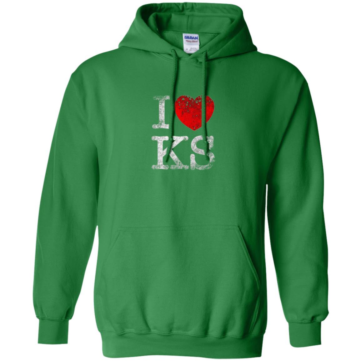 I Love Kansas T-shirt Irish Green