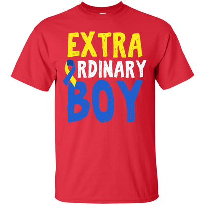 World Down Syndrome Day Shirt Extra Ordinary Boy Red