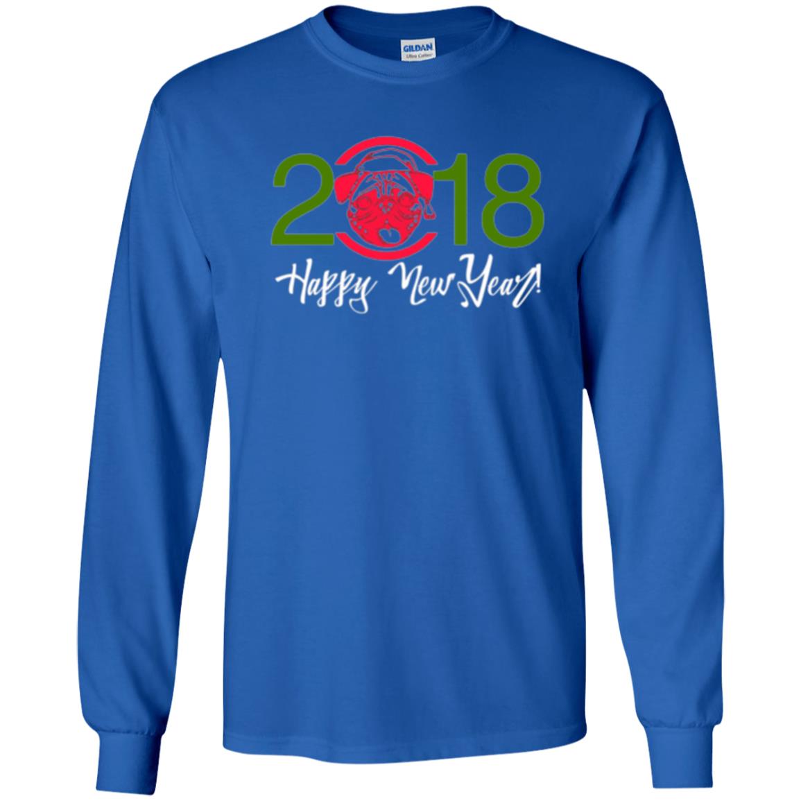 Dog Lovers T-shirt Happy New Year 2018 Royal