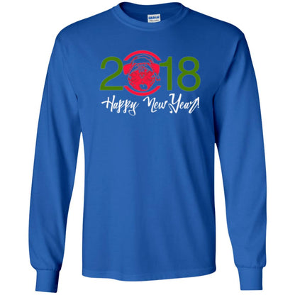 Dog Lovers T-shirt Happy New Year 2018 Royal