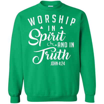 Christian T-shirt Worship In Spirit And In Truth Irish Green