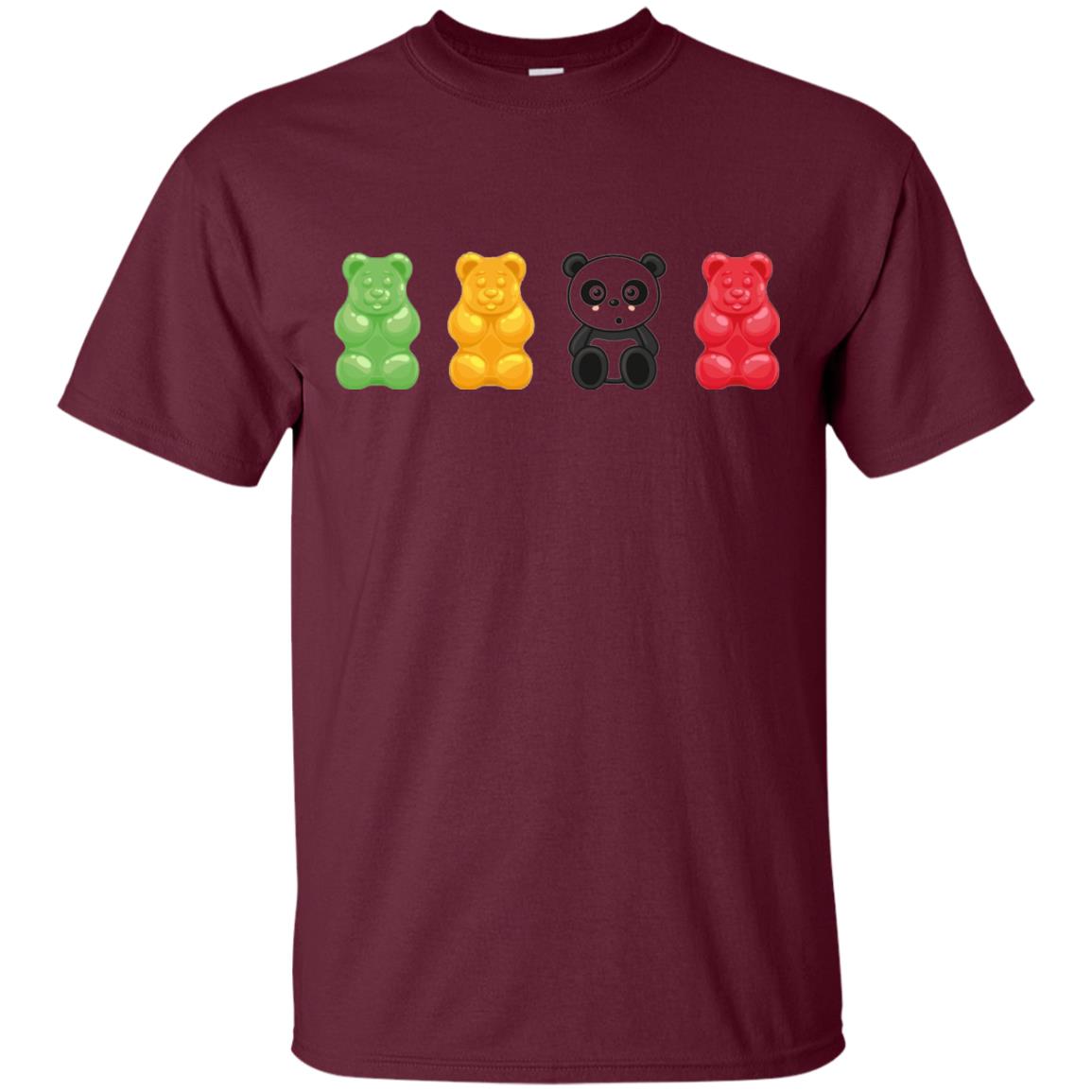 Bear Lover T-shirt Cute Panda Candy Bear Maroon