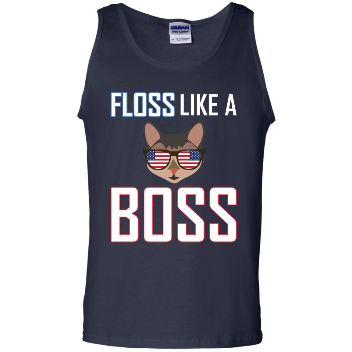 Floss Like A Boss Cat Shirt Navy