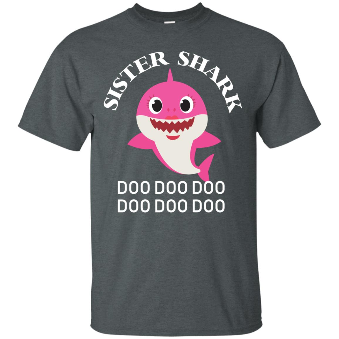 Sister Shark Family Shark Shirt Dark Heather