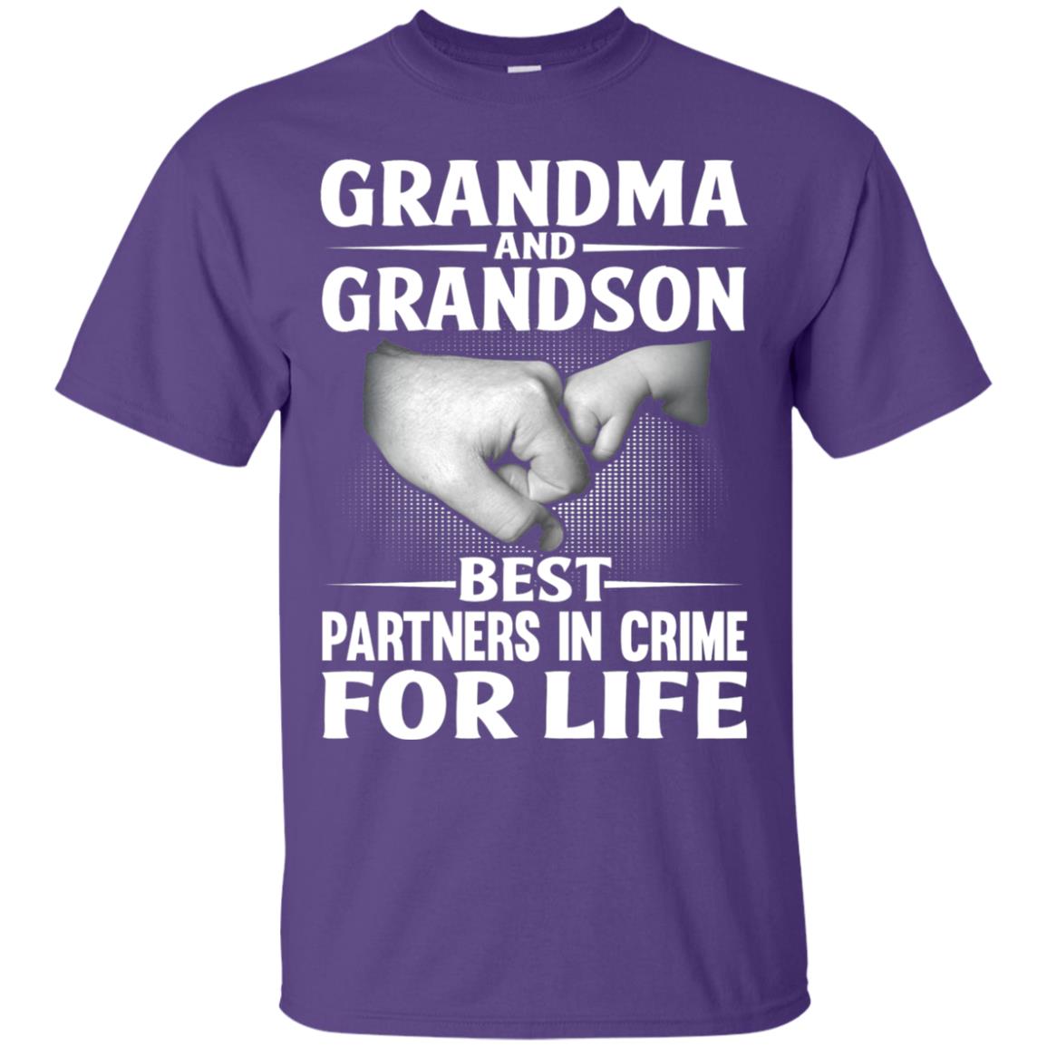 Grandma And Grandson Best Partners In Crime For Life Family T-shirt Purple