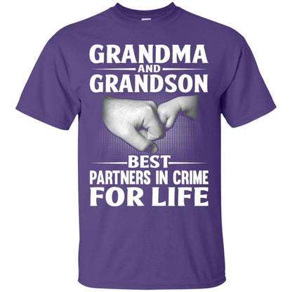 Grandma And Grandson Best Partners In Crime For Life Family T-shirt Purple