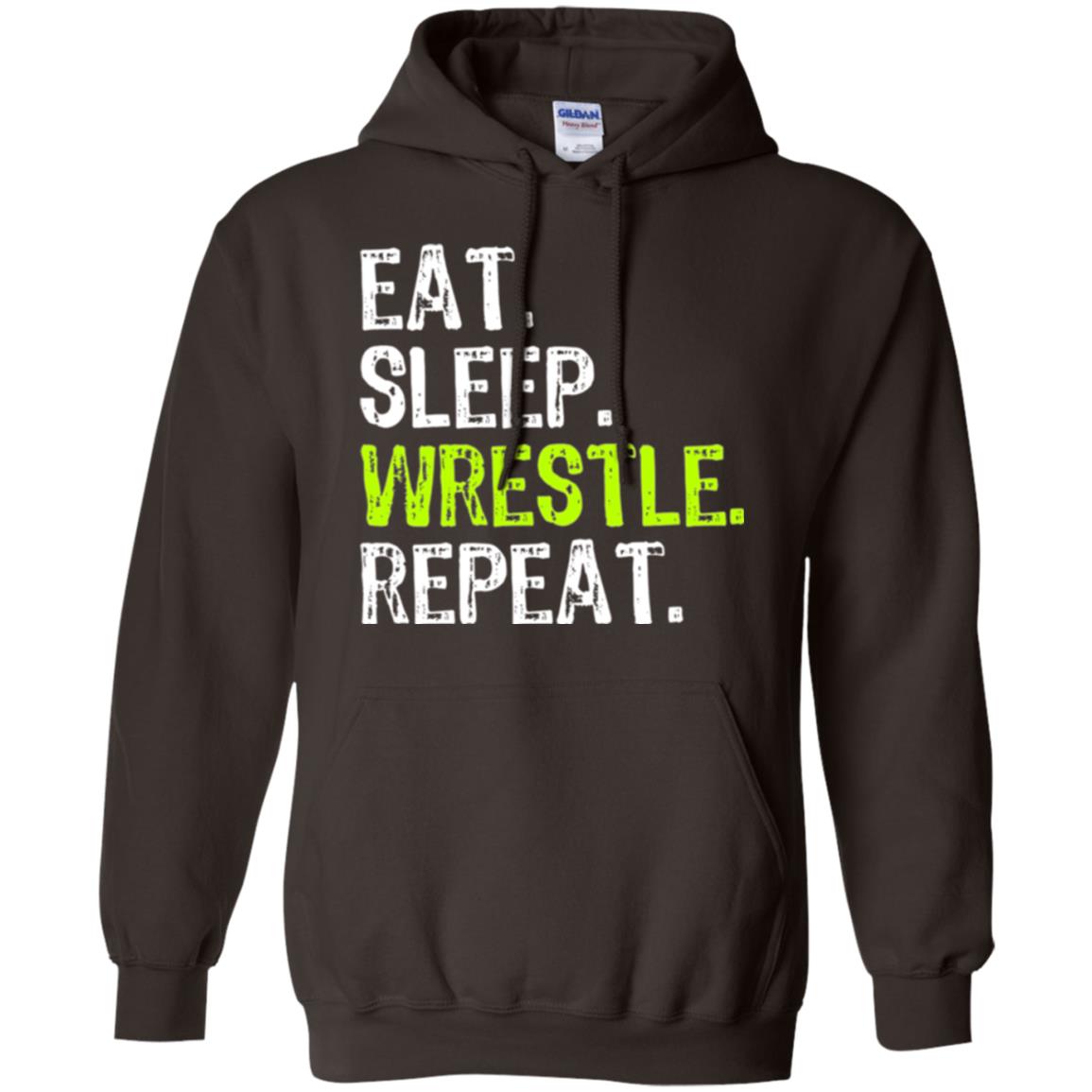 Wrestling T-shirt Eat Sleep Wrestle Repeat Dark Chocolate