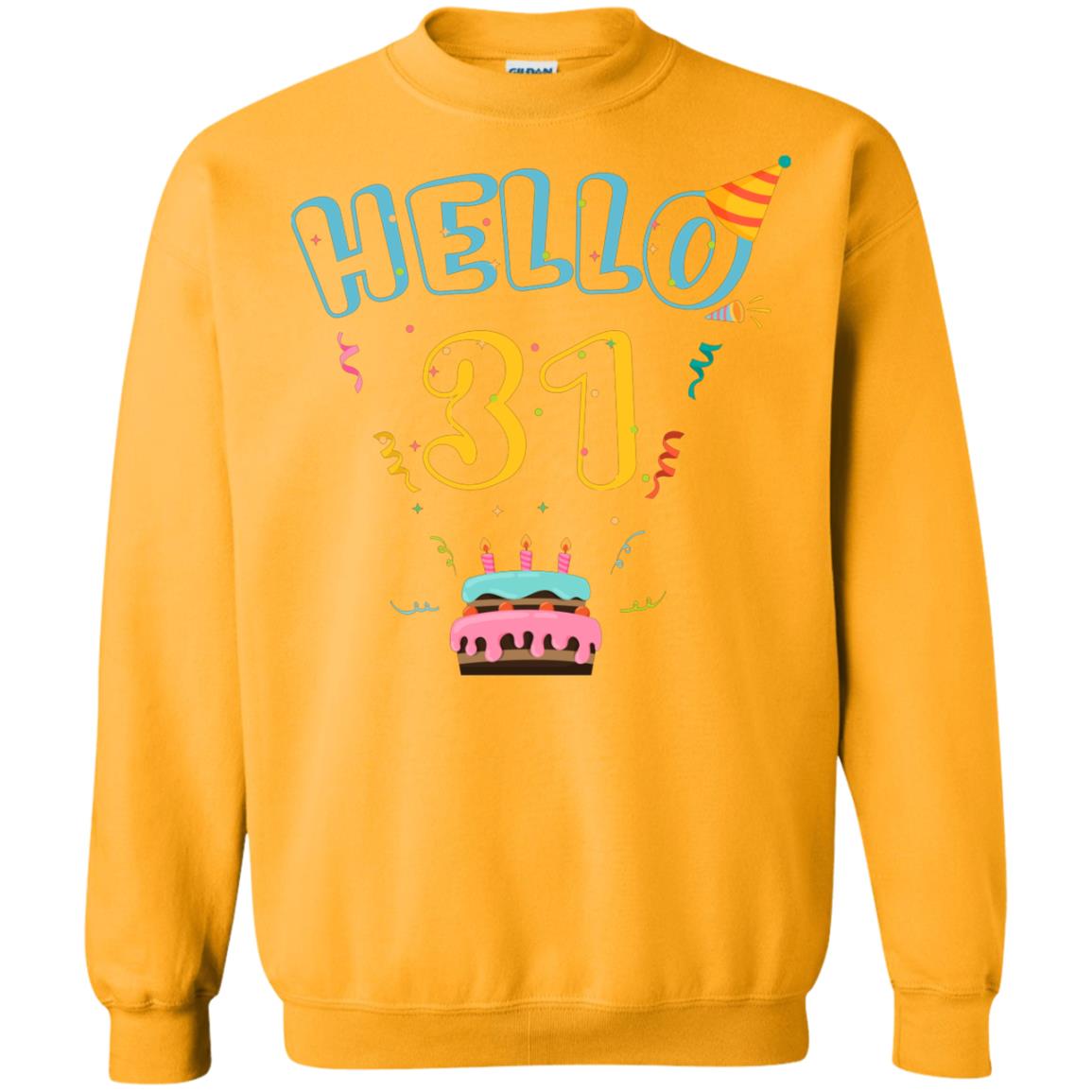 Hello 31 Thirty One 31st 1987s Birthday Gift Shirt Gold