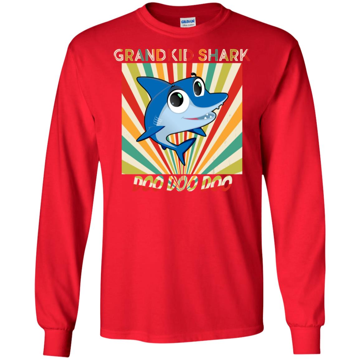 Grandkids Shark Doo Doo Doo Family Shark Gift Shirt Red