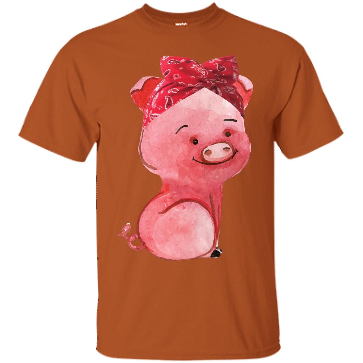 Pig Bandana Cute Pig Lovers Shirt For Girl And Women Texas Orange