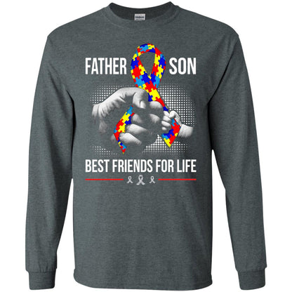 Father And Son Best Friends For Life Autism Awareness T-shirt Dark Heather