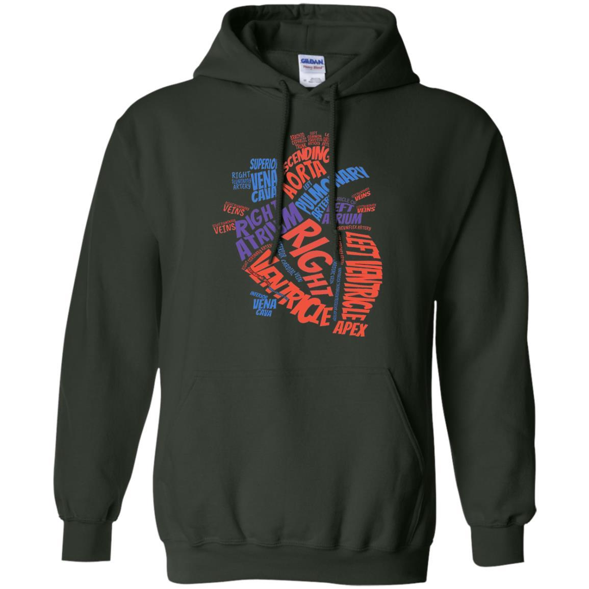 Anatomical Heart T-shirt Forest Green