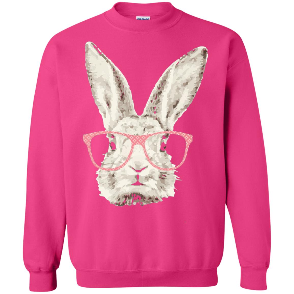 Easter Bunny Rabbit Pink Glasses Funny Hipster Shirt Heliconia