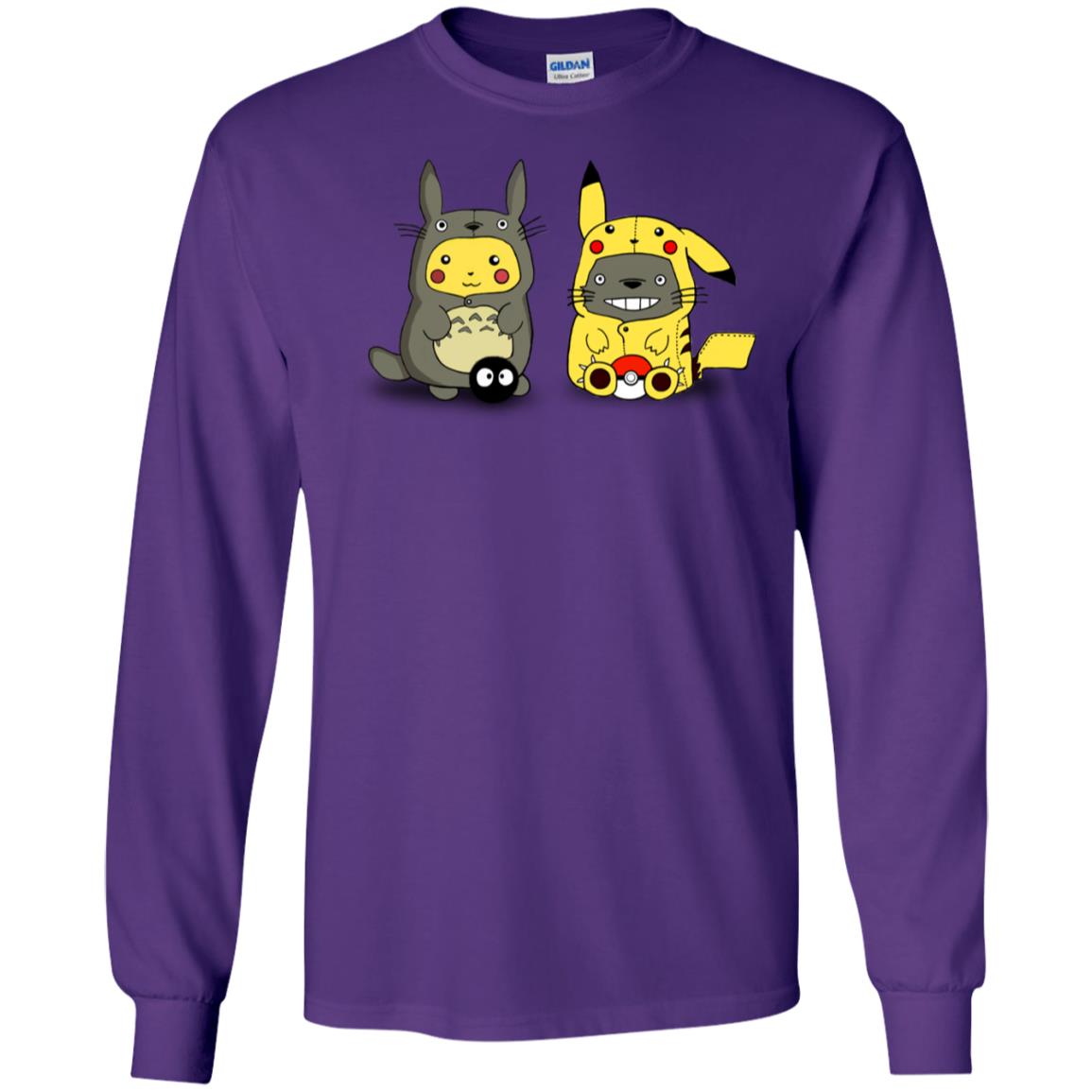 Pikachu Cosplay Totoro And Totoro Cosplay Pikachu T-shirt Purple