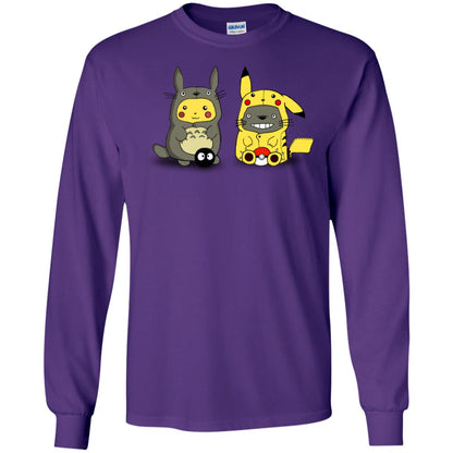 Pikachu Cosplay Totoro And Totoro Cosplay Pikachu T-shirt Purple