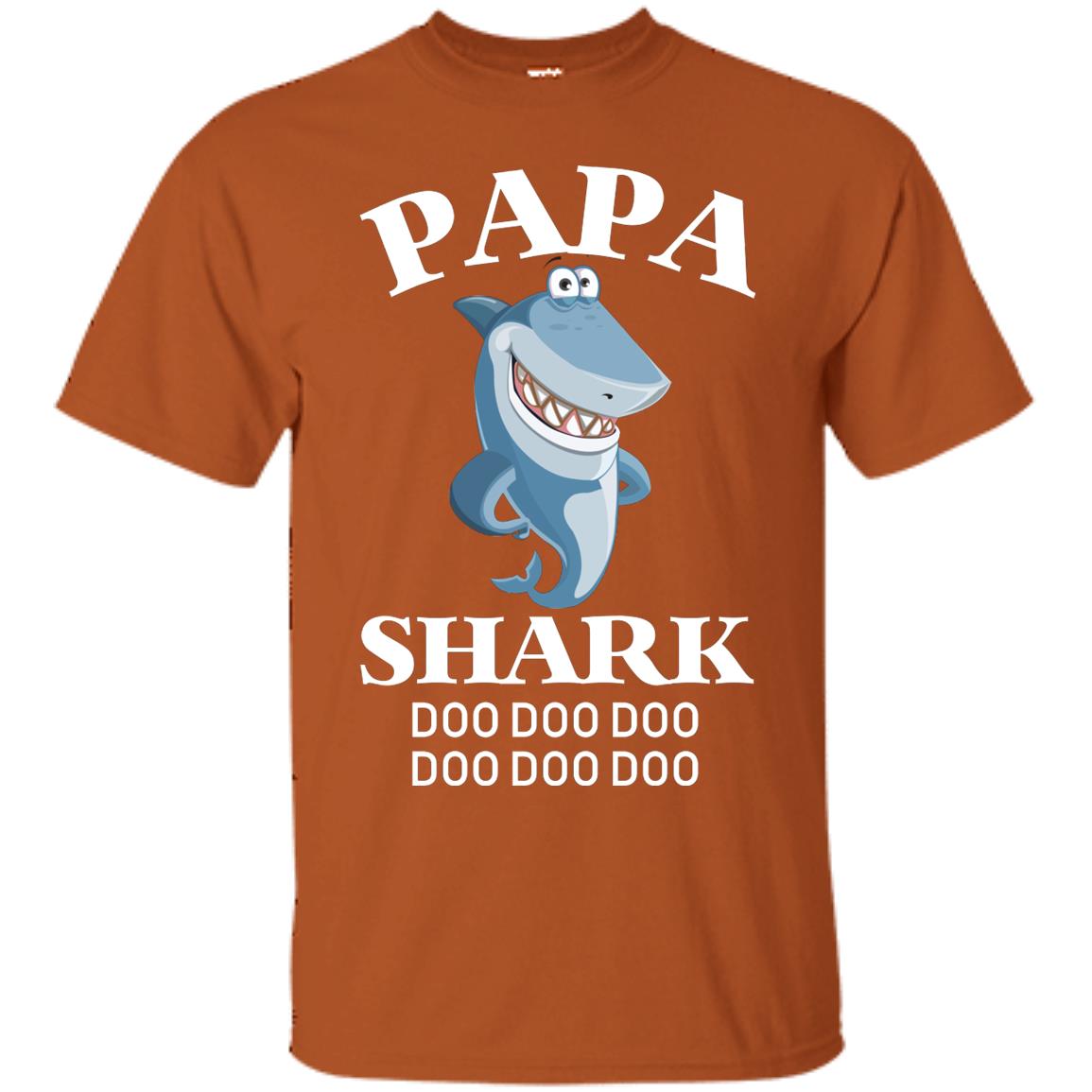 Papa Shark Family Shark Shirt Texas Orange